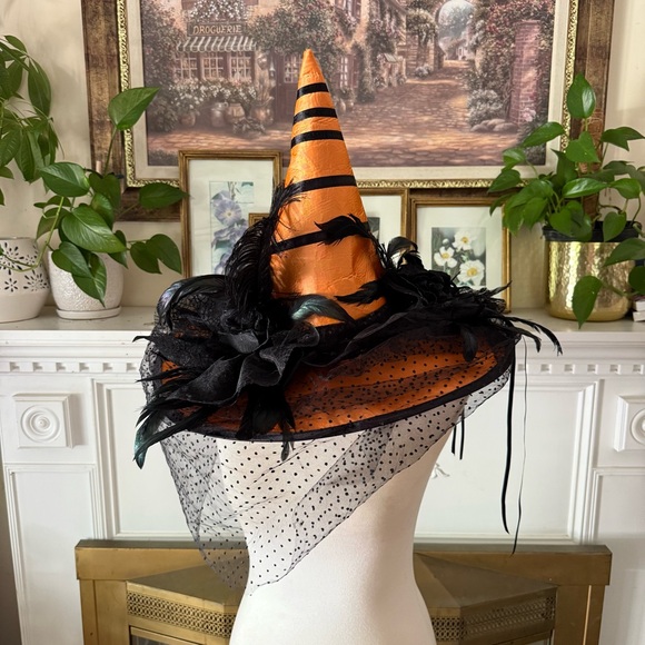 Vintage 90’s Feathered witches hat Halloween main image 5
